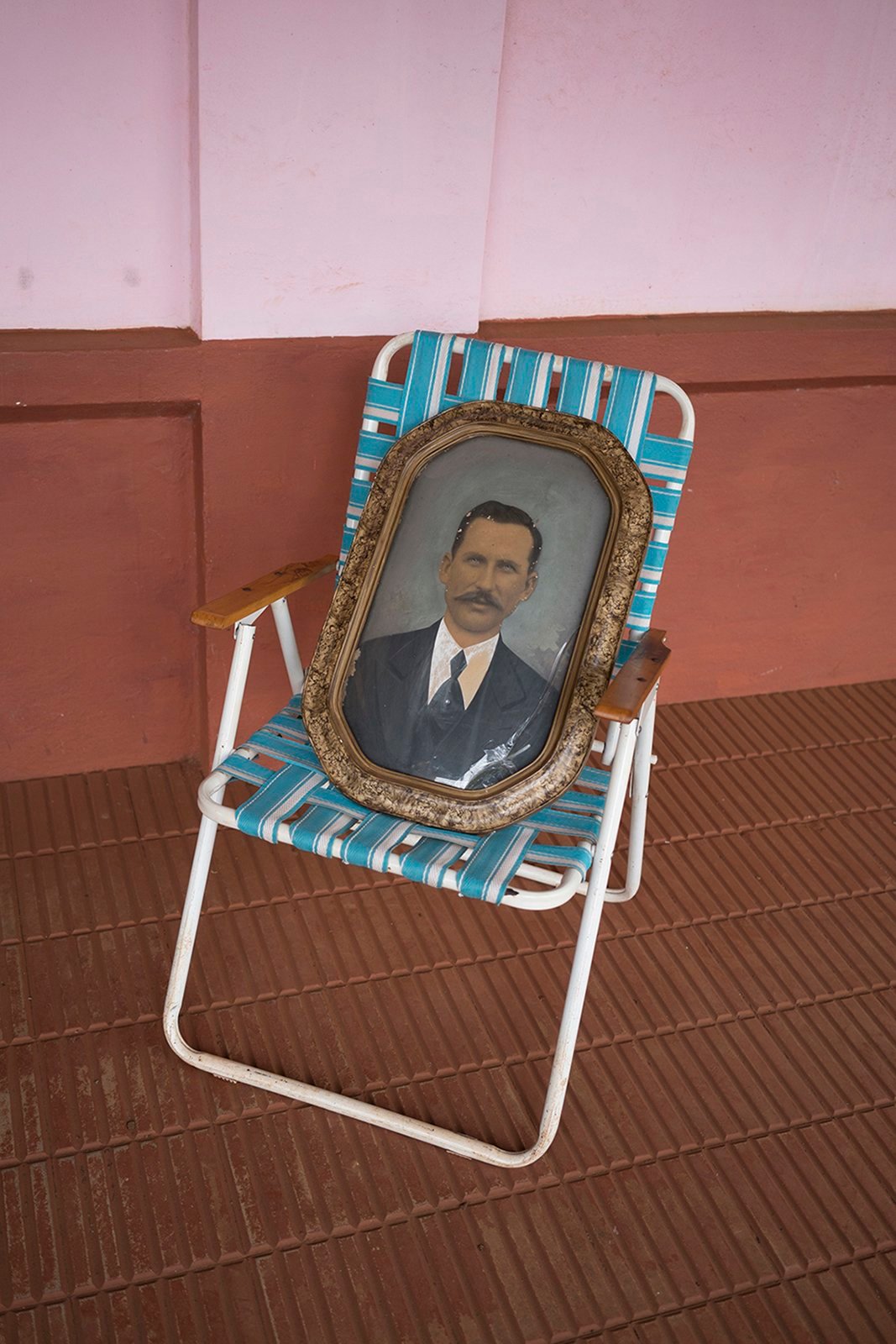 Painted photographic portrait "Monidło" of Mr. Raczkowski, who came from Poland in the beginning of XX century. Painted photographs were very famous in Central Europe before era of colour photography.